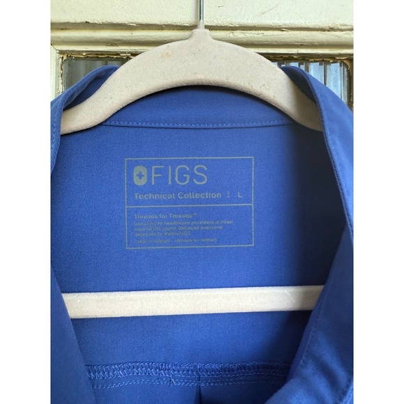 FIGS Rafaela Oversized Scrub Top Denim Blue PO #1660 Women's Size Large - Picture 3 of 6